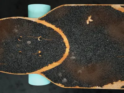 Rigged Longboard - Used Low-poly 3D model