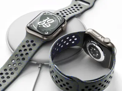 Apple Watch Series 9 Nike Sport Band Cargo Khaki 3D model