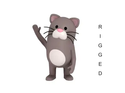 Rigged Cat Character 3D model