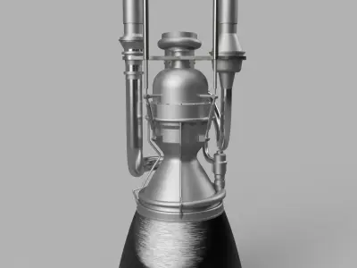 BE4 Rocket engine simplified model 3D model