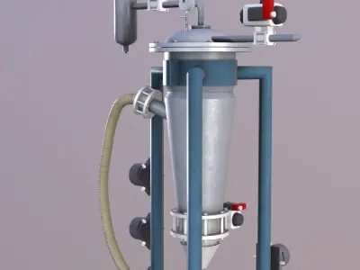 Fluid Bed Dryer Low-poly 3D model