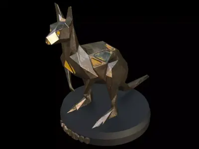 Steampunk Kangaroo Low-poly 3D model