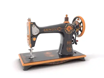 Vintage Sewing Machine model pack Low-poly 3D model