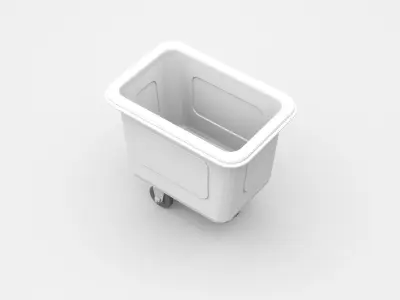 Industrial Tilt Cart On Three Wheels 3D model