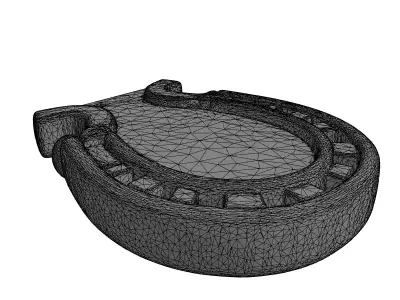 Modern Metal Horseshoe Emblem Low-poly 3D model