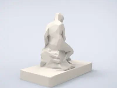 Printable Bather Lowpoly Style 3D print model