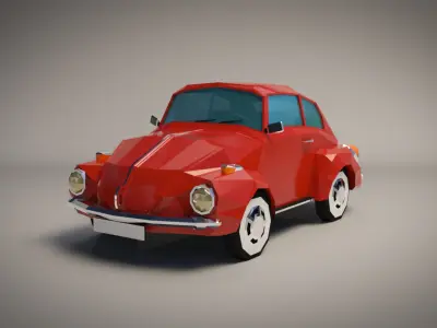 Low Poly City Car 01 Low-poly 3D model