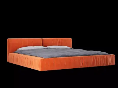 Bed with pillows and blanket 4 models of bed  set 4 3D Model Collection