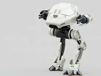 COMBAT DROID S-50 Rigged for Unreal Engine - Unity - MIXAMO  3D model