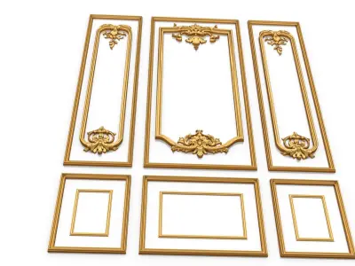 Plaster decorative frame 016  3D model