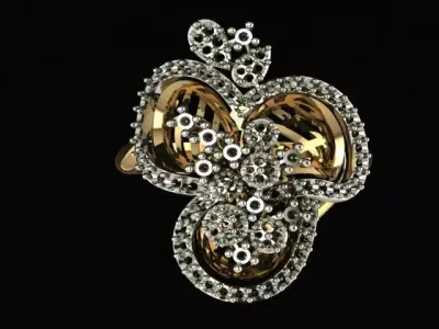 Set ring and earrings for 3D models 3D print model