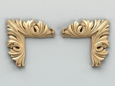 Carved decor corner 008 3D model