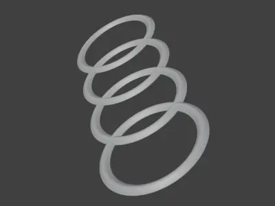 Audi emblem Low-poly 3D model