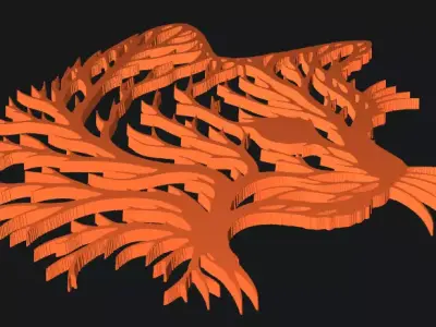 Stylized Tree Branch Wall Art Decor 3D print model