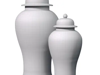 Decorative floor porcelain vase flowerpot pot urn jar Chinese  3D model