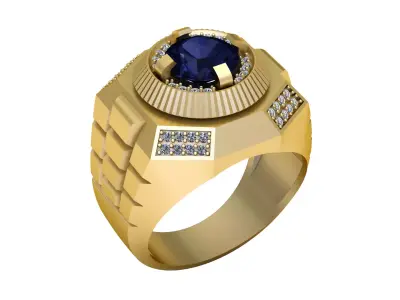 ELEGANT BLUE SAPPHIRE RING 3D PRINTABLE MODEL  3D print model