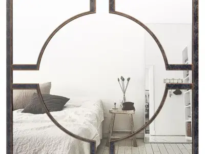 Metal Circle Accent Wall Mirror XPM5627 3D model