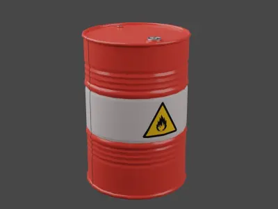 Metal Barel Low-poly 3D model