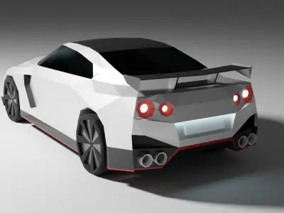 Low Poly Nissan GTR Low-poly 3D model