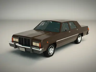 Low Poly Sedan Car 04 Low-poly 3D model