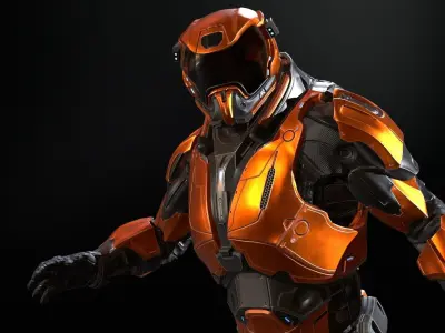 CyberSuit 03 Low-poly 3D model