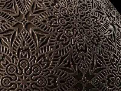 Metal Materials 9- Ornament Metal panels By Sbsar Pbr Seamless Texture