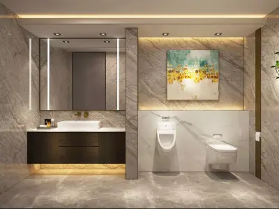 Luxury Restroom  or Bathroom or Toilet 3D model