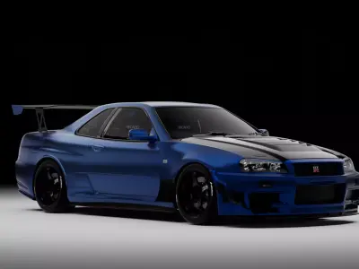 Nissan Skyline GTR R34 3D model by edwin-blend
