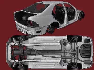 Toyota Altezza RS200 Lexus IS200 Lexus IS300 Low-poly 3D model