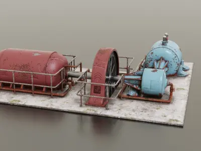 Diesel generator Low-poly 3D model