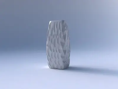Vase arc rectangle with crystal dents 3D print model