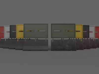 PBR Concrete Roadblock Barrier V6 Low-poly 3D model