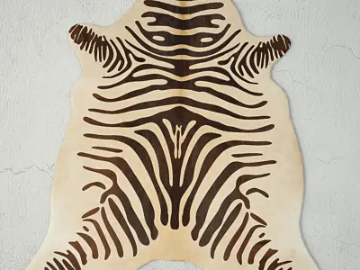 Rugs 4 zebra skin rug 3D model