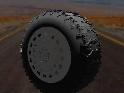 POWER TYRE TRUK AND GJK Free 3D model
