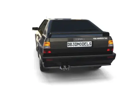 1981 Audi Coupe Quattro Black 3D model
