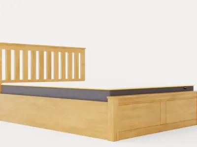 Phoenix King Ottoman Bed Low-poly 3D model get