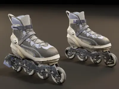 Used Skates Low-poly 3D model