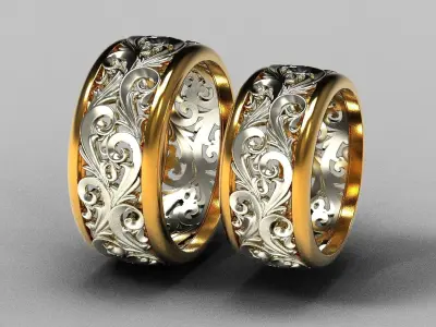  wedding rings 3D print model