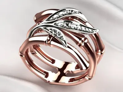 Carrera Bambu Style Gold Ring 3D print model