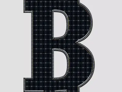 Solar Panel BTC Sign 3D model