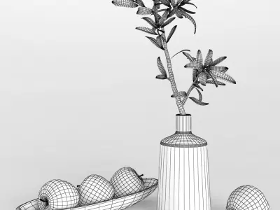 Decorative set with apples  3D model