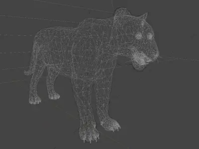 White Tiger with Fur Male 3D 3D model