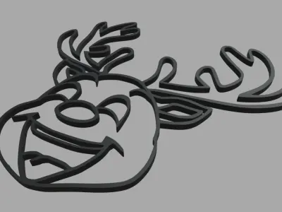 Reindeer Wall Silhouette 01 3D print model