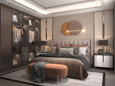 Modern Bedroom Scene 35 3D model