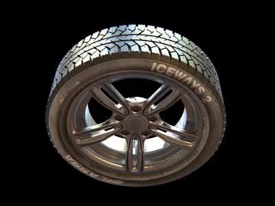 wheel high-poly 3D model