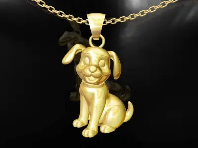 Dalmatian Dog statue-sculpture-pendant-jewelry-gold 3D print model