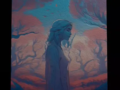 Blue Beauty Two Painting  Low-poly 3D model