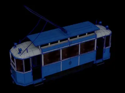 Berlin Tram 1940s Low-poly 3D model