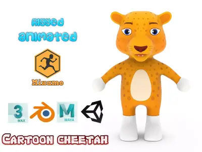 Character003 Animated Cheetah 3D model Low-poly 3D model