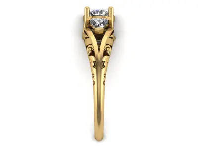 Solitaire Ring A52 3D print model